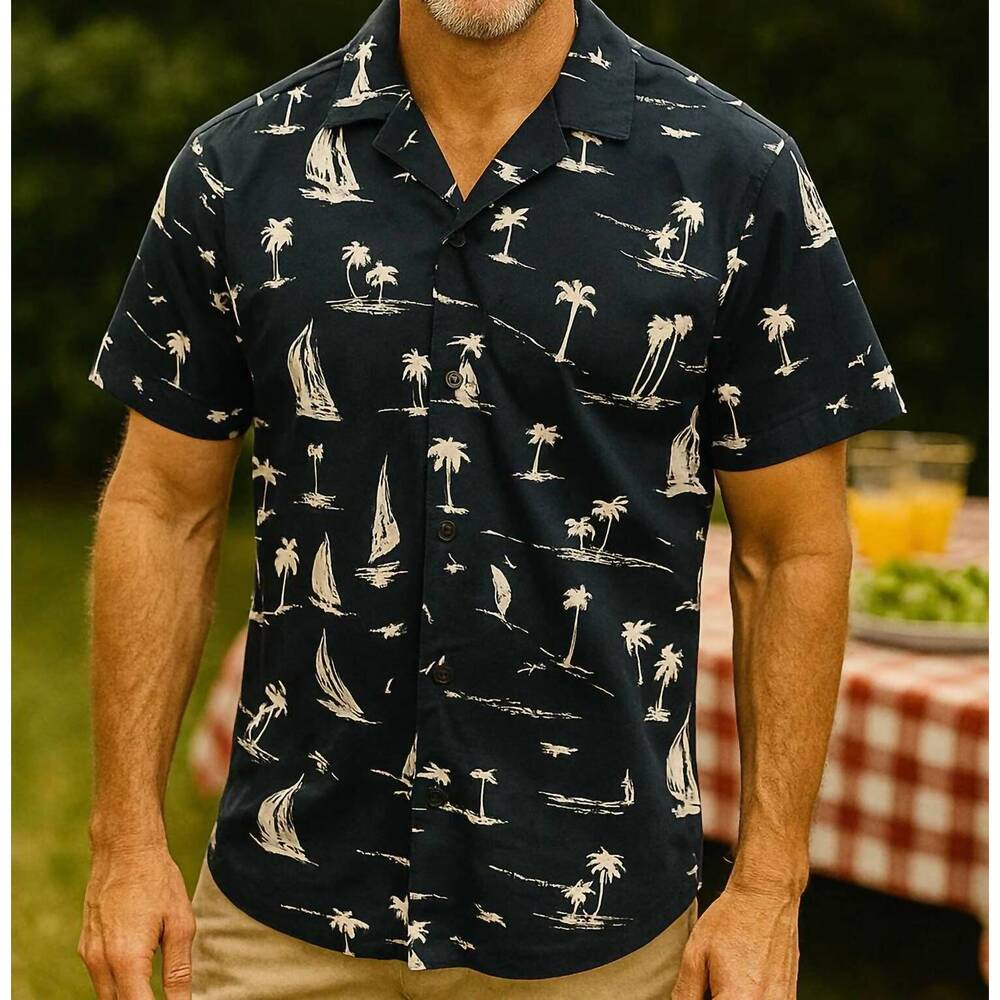 NEW HEDGE funa button-down in navy